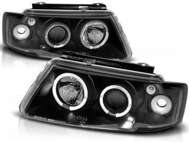 Scheinwerfer Angel Eyes für VW Passat 3B Bj. 96-00 Schwarz